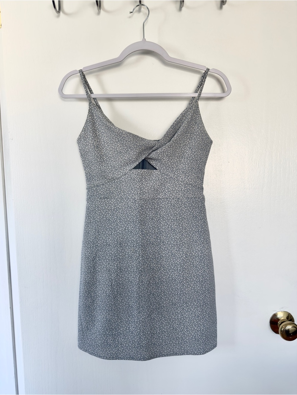 Women's light blue and white Spaghetti Strap Dress